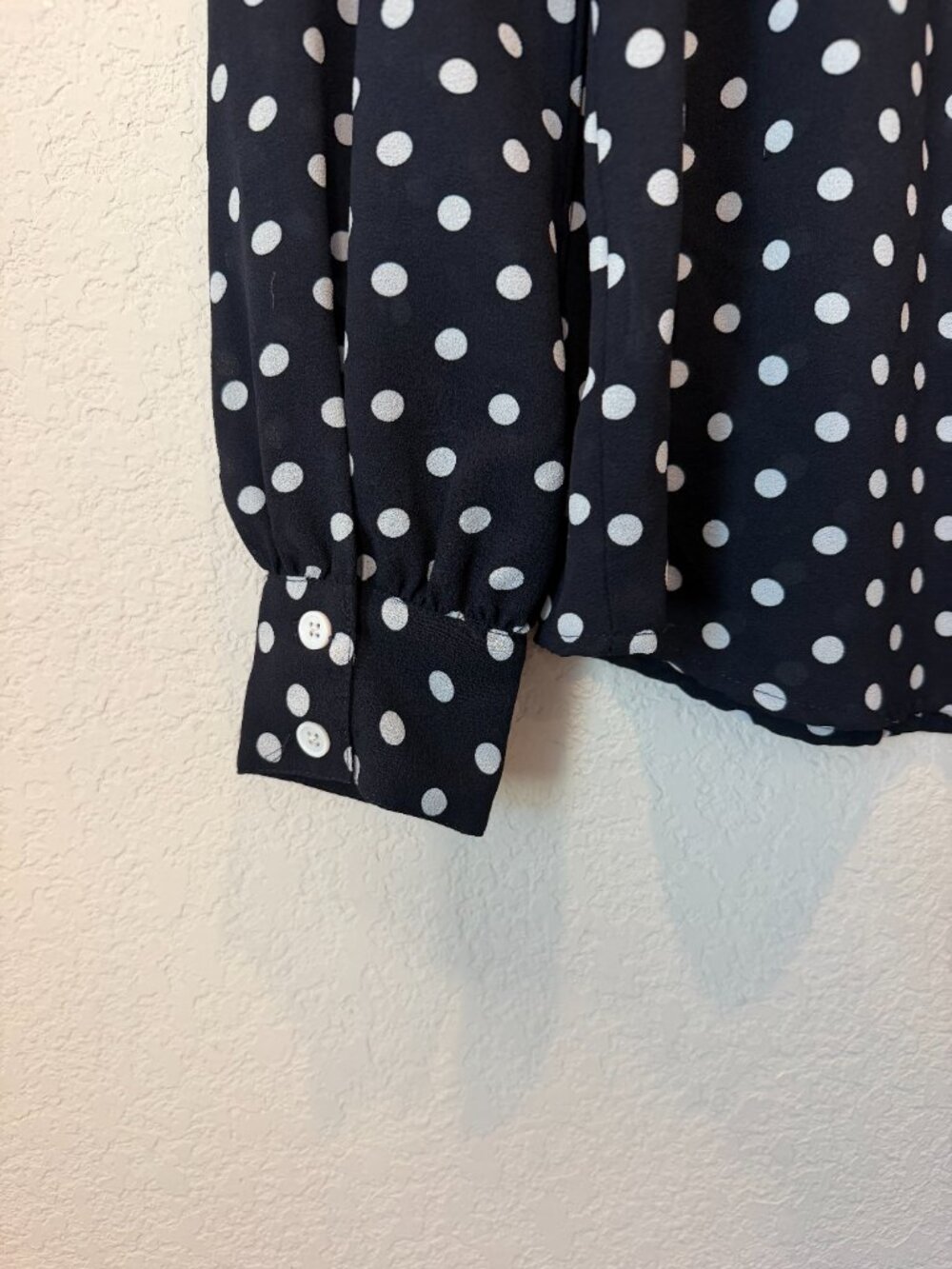 Modcloth Black White Polka Dot Blouse Size Small - Picture 6 of 6